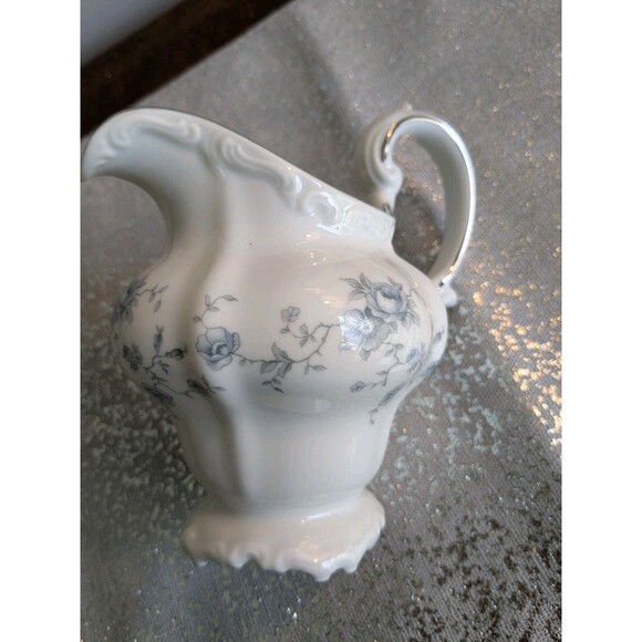 Johann Haviland Bavaria Creamer Germany Fine China Blue Garland Floral Pitcher - Picture 3 of 12